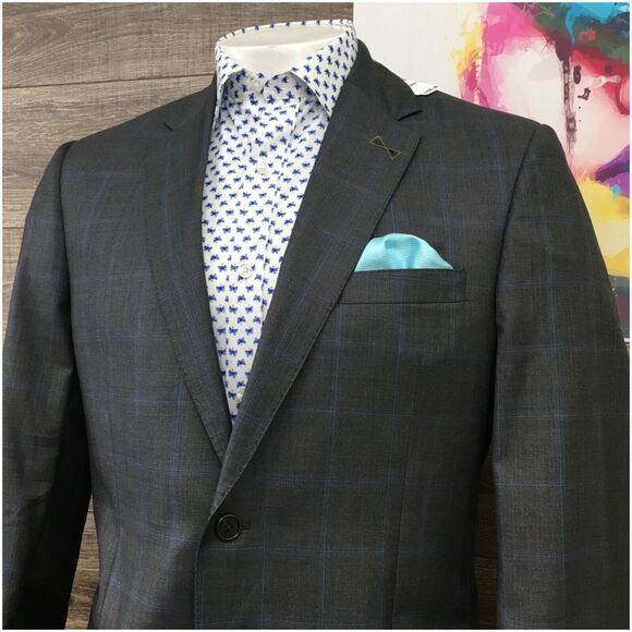 New Jos A Bank Mens Blazer Sport Coat 2 Button Casual Jacket Size 42L‎ Wool Suit - Picture 2 of 14